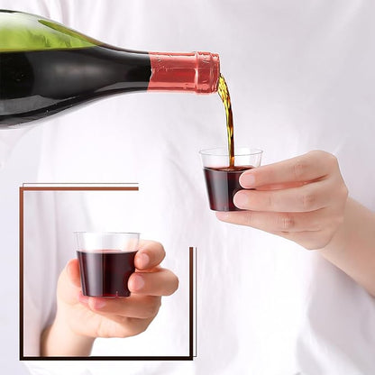 JOLLY CHEF 500 Clear Plastic Shot Glasses, 2 oz, Disposable, Ideal for Parties, Weddings, Holidays, Picnics, Events, Wine Tasting