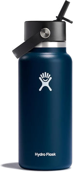 Load image into Gallery viewer, Hydro Flask Water Bottle - Insulated Stainless Steel - Wide Straw Lid, Non Spill, Leakproof in 32 Oz Indigo Blue