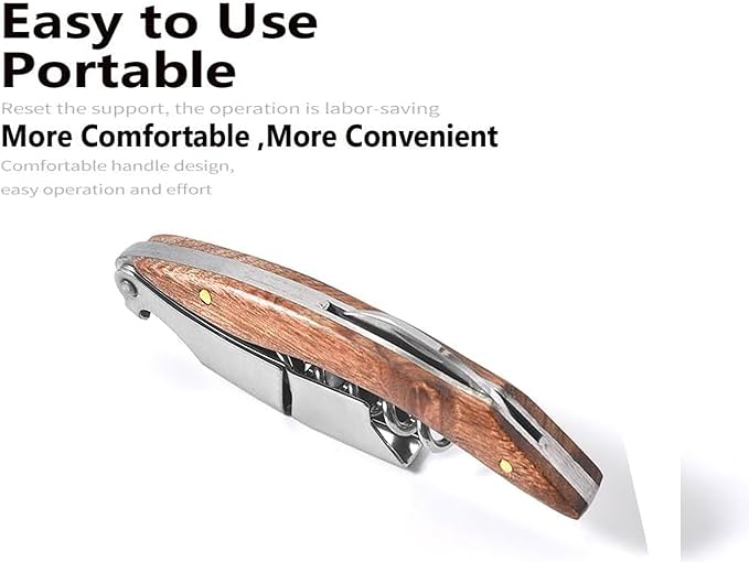 Professional Waiter Corkscrew Wine Key for Bartenders Set of 3,With Long Rosewood Handle Stainless Steel Handle Wine Opener for Bar Restaurant Waiters, Sommelier, Bartend (Long Rose Wood 3 Packs)