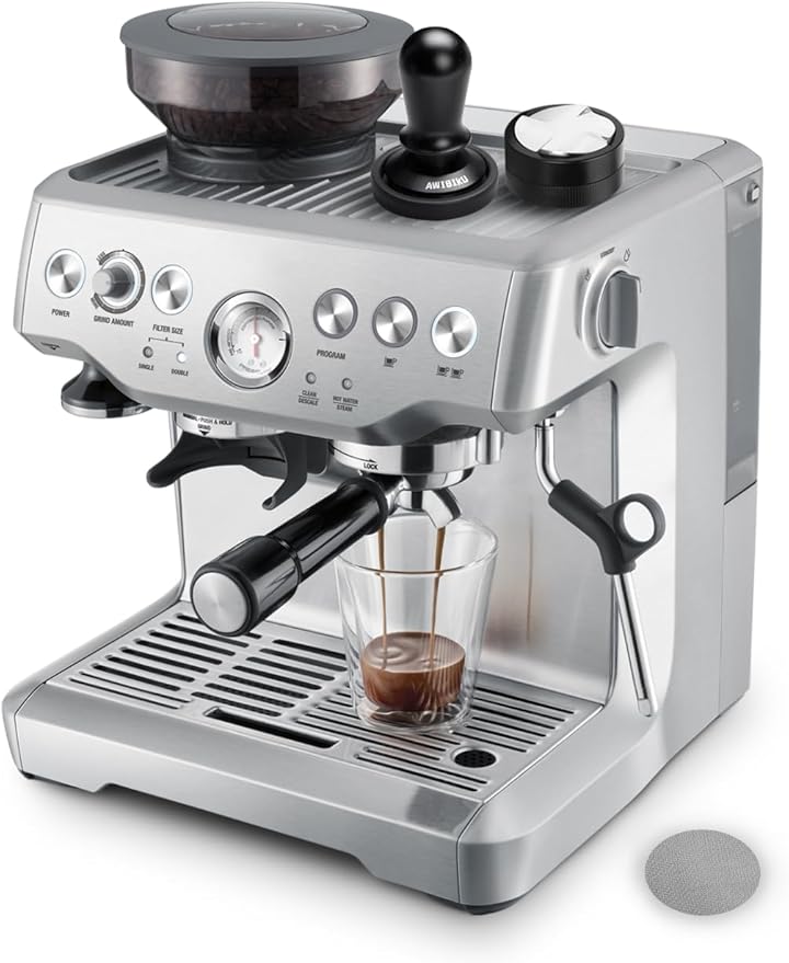 53.3mm Espresso Accessories，53.3mm Espresso Tamper Tools, Spring-Loaded Coffee Tamper, Coffee Distributorr, Puck Screen, Anti Slip Mats Coffee Tamper for 54mm Portafilter