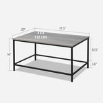 Load image into Gallery viewer, SENIG Small Coffee Table, Modern Industrial Style Rectangular Table, Grey Wood and Sturdy Metal Side End Table, Rustic Accent Functional Coffee Table for Living Room,31.5 x 20 x 16