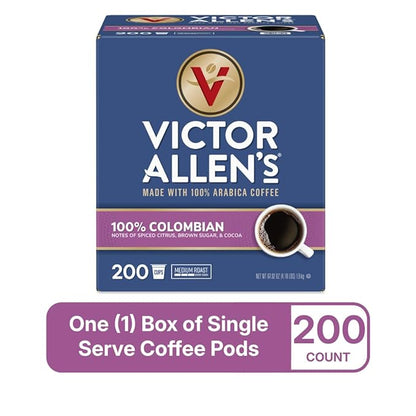 Victor Allen's Coffee 100% Colombian, Medium Roast, 200 Count, Single Serve Coffee Pods for Keurig K-Cup Brewers