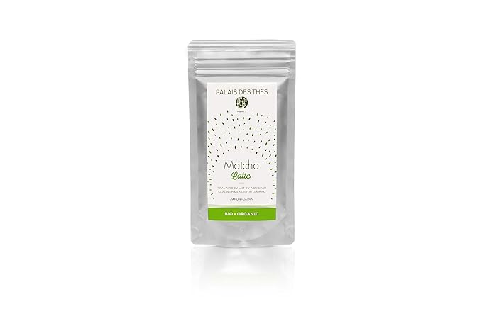 Palais des Thés - Organic Matcha Latte Mix – Premium Organic Japanese Green Tea Powder for Lattes, Smoothies, and Cooking – 1.75 oz Pouch