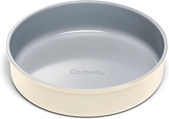 Caraway 9” Circle Pan - Non-Stick Ceramic Coating - Free From Forever Chemicals - Perfect for Birthday Cakes, Tartes, & More - Cream