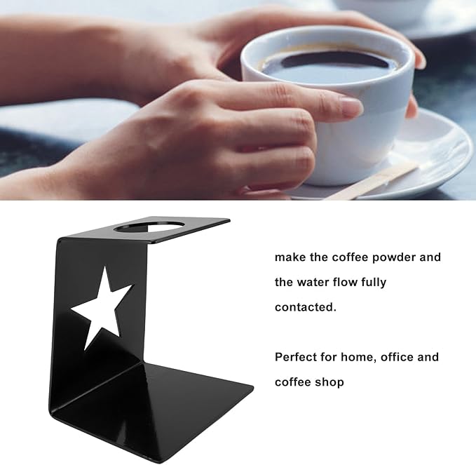 Reusable Pour Over Coffee Maker Dripper Stand for Home or Office (Black)