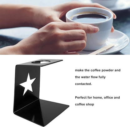 Reusable Pour Over Coffee Maker Dripper Stand for Home or Office (Black)