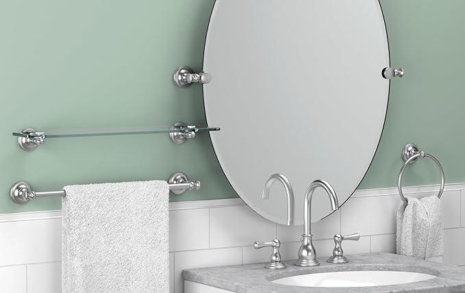 Tavern 3-Piece Kit, Satin Nickel, Toilet Paper Holder, Towel Ring, Robe Hook