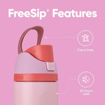 Load image into Gallery viewer, Owala FreeSip Insulated Stainless Steel Water Bottle with Straw for Sports and Travel, BPA-Free Sports Water Bottle, 24 oz, Pink, Angel Food Cake