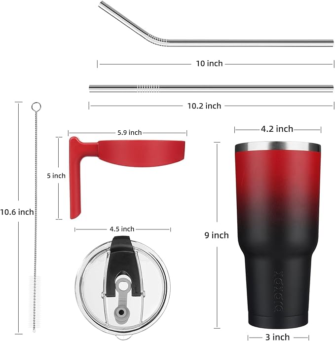 BJPKPK 40oz Stainless Steel Double Wall Insulated Tumbler With Handle And Straw Lid,Blood Moon