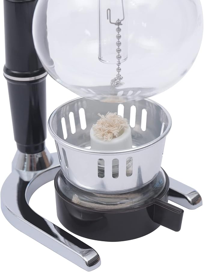 Siphon Syphon Coffee Maker Tabletop Glass Siphon Pot Syphon Coffee Maker Siphon Vacuum Coffee Maker Black (3 Cups(360ml))