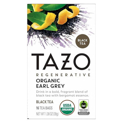 TAZO Tea Bags, Regenerative Organic: Refresh Mint Herbal, Zen Green, Green Ginger, Chai Black, Early Grey, & Passion Herbal (1ea) (Variety Pack)