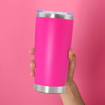 Load image into Gallery viewer, 20oz Tumbler Bulk Stainless Steel Tumbler Cup with Lid Vacuum Insulated Double Wall Travel Mug, Durable Powder Coated Travel Coffee Tumbler Mug for Hot &amp; Cold Drinks, Hot Pink,12 Pack