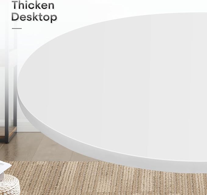 Athena Collection Bar Table Modern Round Cocktail Table Height Adjustable, Tall Bistro Pub Table with Sturdy Base, Suitable for Home, Kitchen, Pub, Restaurant, White