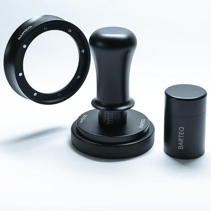 BARTEQ 58.35mm Espresso Accessories Kit, Self Leveling Double Spring Loaded Calibrated Coffee Tamper, Stainless Steel Ripple Base Fits 58mm-58.5mm Portafilters