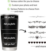 Load image into Gallery viewer, Personalized Tumbler with Pictures Text, Custom Photo Stainless Steel Coffee Tumbler, Coffee Travel Mug Cup 20 Oz Custom Gifts for Fathers Day Christmas Birthday for Dad Mom Kids