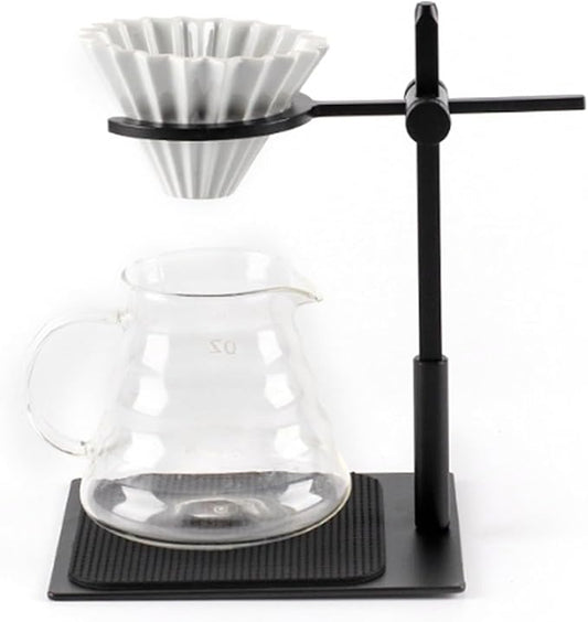 Pour Over Coffee Stand, Aluminum Alloy Pour Over Coffee Station Dripper Stand Adjustable Antislip Coffee Dripper Stand for Home or Office