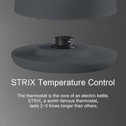 1.5L Electric Kettle Stainless Steel, Double Wall Cool Touch Teapot, Fast Boil,5 Temperature Control, LED Display, Auto Shut-Off, BPA-Free,Keep Warm Function, Ideal for Tea & Coffee,Gray