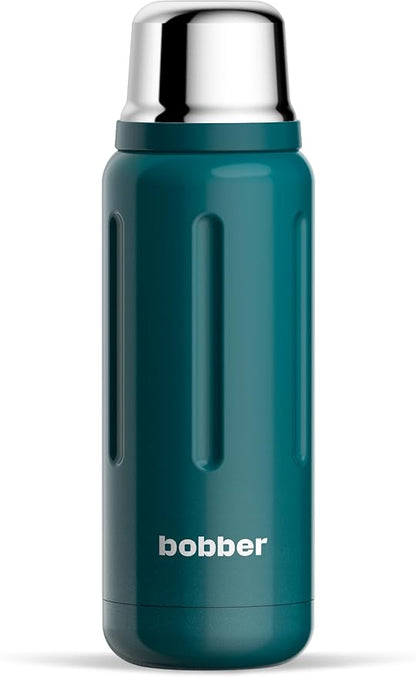 BOBBER 26 oz Stainless Steel Thermos for Hot Tea, Coffee, and Cold Drinks – BPA-Free, Dishwasher Safe Vacuum Insulated Water Bottle – Keeps Drinks Hot for 36 Hours (Deep Teal)