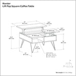 Load image into Gallery viewer, SIMPLIHOME Hunter Lift Top Coffee Table - 32 inch Wide Oak Veneer and Metal Industrial Square Lift Top Cocktail Table in Oak, Living Room Table with Dual Lift Tops, Hidden Storage and Hairpin Legs