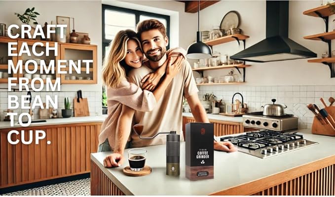 Premium Manual Burr Coffee Grinder - Hand Coffee Grinder with Titanium-Plated Stainless Steel Burr Mill; Extra-Fine to Coarse Coffee & Espresso Hand Grinder for Drip, French Press, Moka by GRINDCRAFT