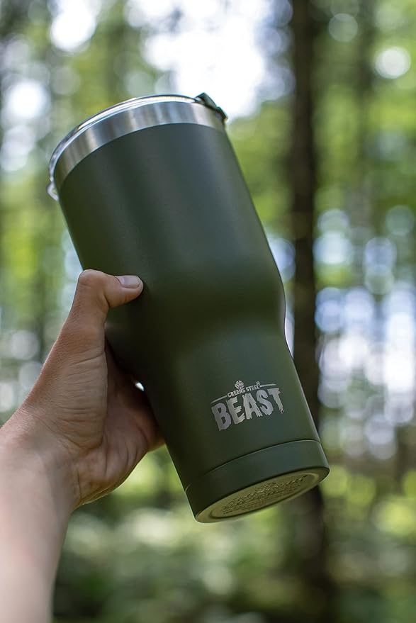 Beast 30 oz Tumbler Stainless Steel Vacuum Insulated Coffee Ice Cup Double Wall Travel Flask (Army Green)