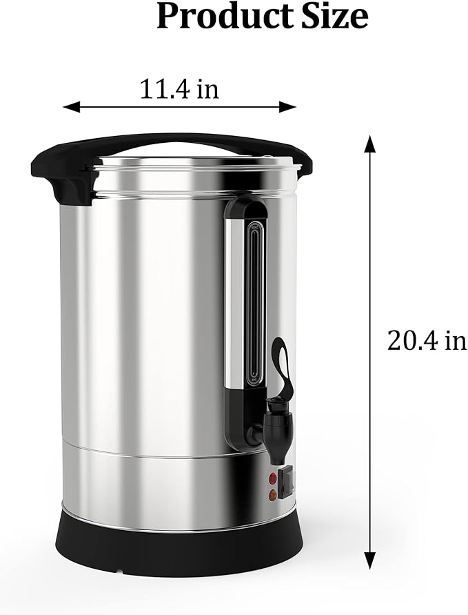 Garvee 100 Cup Commercial Coffee Maker, Food Grade Stainless Steel Large Capacity Coffee Urn Perfect for Church, Meeting rooms, Lounges, and Other Large Gatherings-14 L