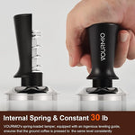 Load image into Gallery viewer, 51mm Espresso Tamper - Spring-Loaded Coffee Tamper with Flat Stainless Steel Base, Compatible with All 51mm Portafilter Basket, Professional Barista Accessories, Black