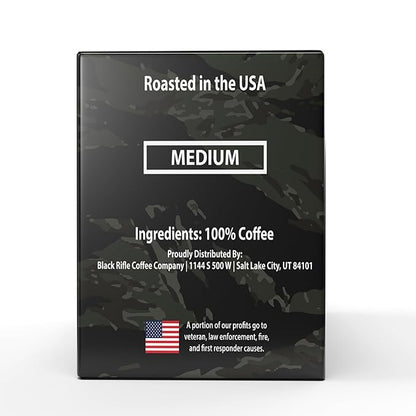 Black Rifle Coffee Company Just Black, 12 Count, Medium Roast K Cups - Single Serve K Cups Coffee Pods - Kcup Pods Compatible with Keurig 1.0 & 2.0 - Made from Arabica Beans