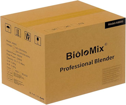 BioloMix Heavy Duty Commercial Blender, 2200W 60Oz Professional Kitchen Blender Smoothies, Shakes, Ice and Frozen Fruit, Optional Dry Grains Container