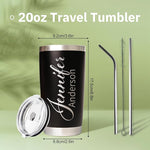 Load image into Gallery viewer, Personalized Tumbler with Pictures Text Name, Custom Double Wall Insulated Tumbler, 20oz Coffee cups with lid and straw, Personalized Christma Birthday Gifts for Women Men (made in USA)