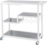 Load image into Gallery viewer, Holly &amp; Martin Zephs Bar Cart White - Stylish Bar Cart for Home - Utility Carts with Wheels