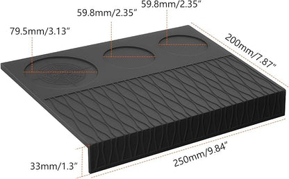 IKAPE Espresso Tamping Mat, Food Grade Silicone Coffee Tamper Mat, Portafilter Tamp Mat Espresso Accessory For Baristas, Waterproof Heat Resistant Tamping Pad Mat for Counter