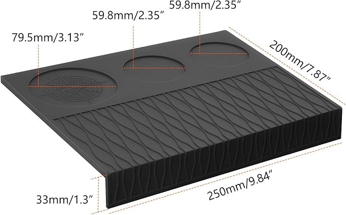 IKAPE Espresso Tamping Mat, Food Grade Silicone Coffee Tamper Mat, Portafilter Tamp Mat Espresso Accessory For Baristas, Waterproof Heat Resistant Tamping Pad Mat for Counter