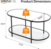 VINGLI Glass Coffee Table, 38