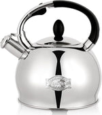 Load image into Gallery viewer, SUSTEAS Stove Top Whistling Tea Kettle - Food Grade Stainless Steel Teakettle Teapot with Cool Touch Ergonomic Handle, With 1 Silicone Pinch Mitt Included,2.64 Quart(SILVER)