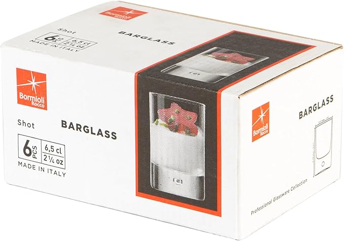 Bormioli Rocco Barglass Set of 6 Heavy Base Shot Glasses - 1.7 oz. - Made In Italy.