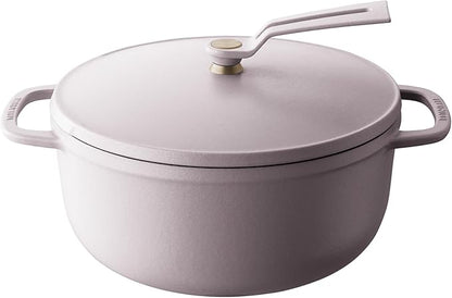 Vermicular Oven Pot 2.0 | Lightweight Enameled Cast Iron Pot | 22cm (3.7 Qt) | Non-Toxic | Induction-compatible | Dutch Oven | Made in Japan | Matte Himalayan Pink