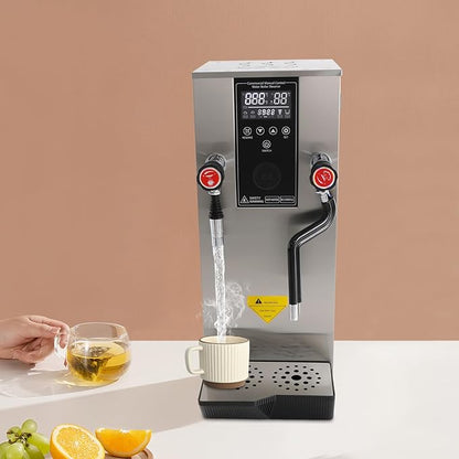 4 IN 1 Commercial Hot Water Machine, 110V/2300W Coffee Milk Foam Maker, 12L/3.17gal/H Steam Water Boiling Machine, Electric Foam Machine for Coffee Bubble Tea Milk Tea