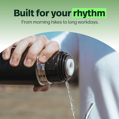 KALMATEH Modern & Elegant Double Walled Vacuum Insulated Stainless Steel Thermo Bottle 1000 ml, Precise Pouring & Heat Retention For Yerba Mate, Coffee, Tea, and Camping