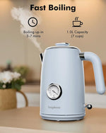 Load image into Gallery viewer, 1L Small Electric Kettles Stainless Steel, Portable Travel Mini Hot Water Boiler Heater, Cool Touch Teapot, Auto Shut-Off &amp; Boil-Dry Protection for Cooking, Business Trip and More, Blue