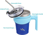 Load image into Gallery viewer, 10 oz Tumbler with Handle and 2 Straw 2 Lid, Insulated Water Bottle Stainless Steel Vacuum Cup Reusable Travel Mug,Sky