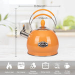Load image into Gallery viewer, Whistling Tea Kettle Stainless Steel Teapot, Teakettle for Stovetop Induction Stove Top, Fast Boiling Heat Water Tea Pot 2.6 Quart