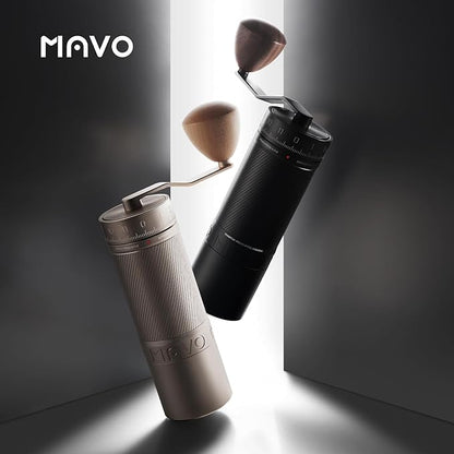 MAVO Manual Coffee Grinder, Phantox Pro Burr Coffee Grinder, Professional 45mm Stainless Steel Grinding Core, Capacity 30g, 120 Clicks Adjustment, Hand Coffee Grinder for Espresso, Pour Over, Silver