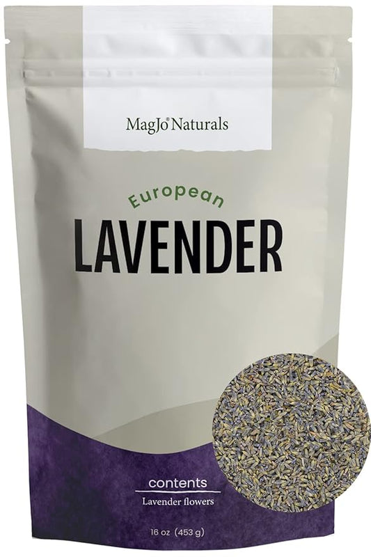 MagJo Naturals European Lavender Flowers (Extra Grade) - 100% Raw From Europe - 1 pound