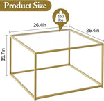Load image into Gallery viewer, Glass Coffee Table, Small Square Coffee Table for Living Room,Simple Modern Center Tables for Small Spaces, Gold Living Room Tea Tables Easy Assembly,26 * 26in（Gold &amp; Clear Glass）