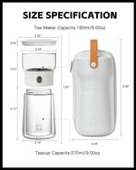 Load image into Gallery viewer, ZENS Modern Tea Pot, Glass Teapot with Infusers for Loose Tea Diffusers with One Touch Pouring, Cool Portable Tea Maker with Insulated Tea Mug and Travel Tea Kits for Tea Lover Gifts