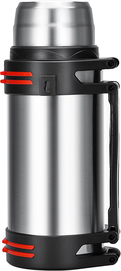 Large Thermosflask- 101oz Stainless Steel Insulated Bottle for Travel with BPA Free Cup - 3L Oversized Vacuum Insulated Thermoses with Handle and Strap for Hot & Cold Drinks