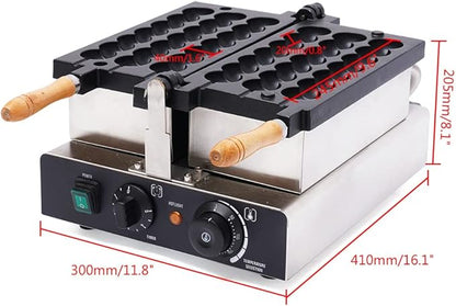 Mini Dutch Cone Pancake Ball Waffle Pancake Maker, Non-stick Stainless Steel Waffle Pancake Maker for Home Kitchen,Pancake Maker with Adjustable Thermostats Timers 110v 50-300℃