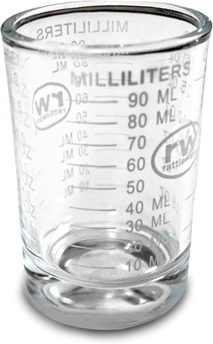 Rattleware 3 Oz Measuring Shot Glass - Premium and, Perfect for Bar Cart and Gatherings, Clear, 1 Piece