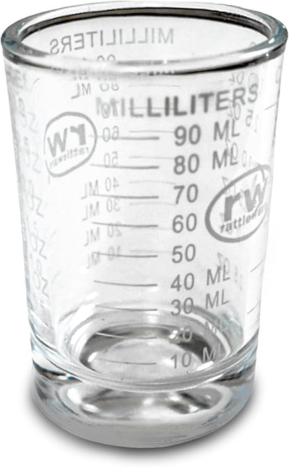Rattleware 3 Oz Measuring Shot Glass - Premium and, Perfect for Bar Cart and Gatherings, Clear, 1 Piece
